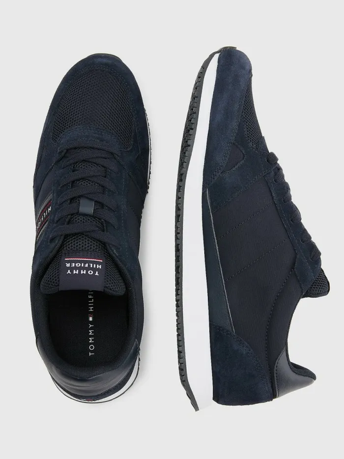 Tommy Hilfiger Tonal Mixed Texture Runner Trainers Desert Sky Mens Boots Casaul