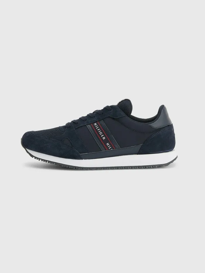 Tommy Hilfiger Tonal Mixed Texture Runner Trainers Desert Sky Mens Boots Casaul