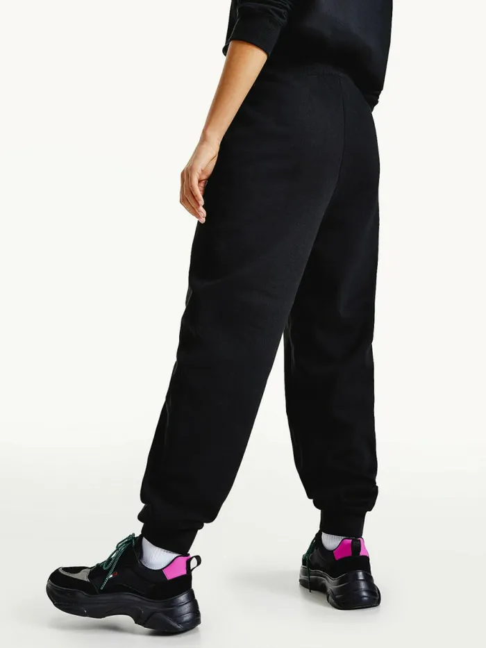 Tommy Hilfiger Tonal Tommy Badge Joggers Black Womens Trousers