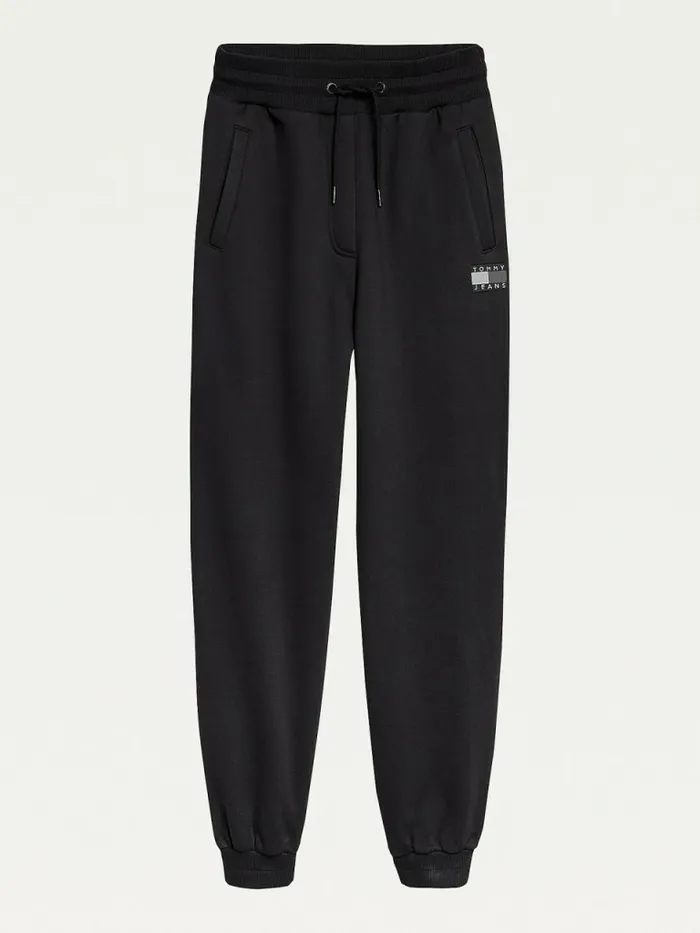 Tommy Hilfiger Tonal Tommy Badge Joggers Black Womens Trousers