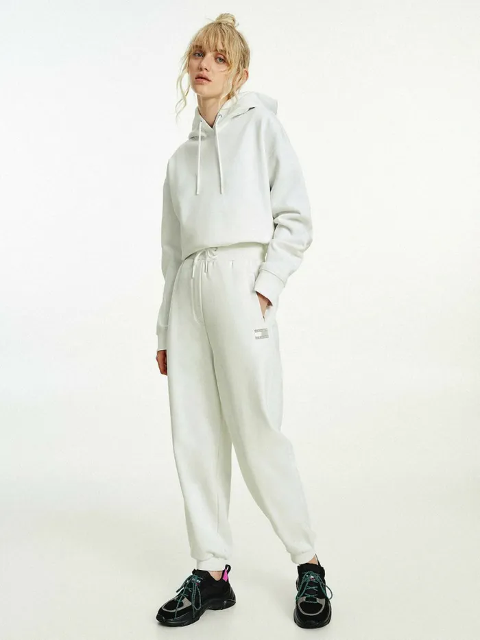 Tommy Hilfiger Tonal Tommy Badge Joggers White Womens Trousers