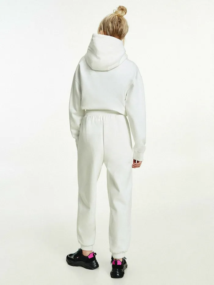 Tommy Hilfiger Tonal Tommy Badge Joggers White Womens Trousers