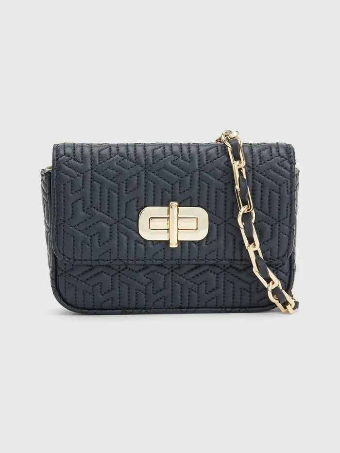 Tommy Hilfiger Turn Lock Leather Small Crossover Bag Acc Desert Sky Womens Bags Popular Tommy Hilfiger Turn Lock Leather Small Crossover Bag Acc Desert Sky Womens Bags Popular
