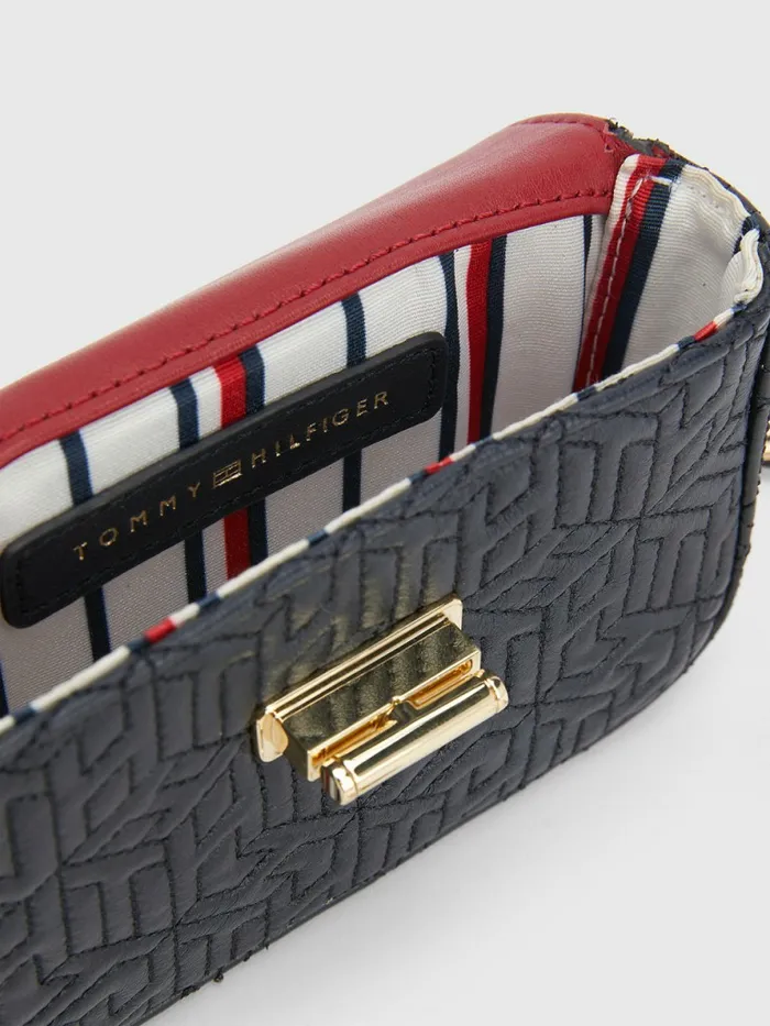 Tommy Hilfiger Turn Lock Leather Small Crossover Bag Acc Desert Sky Womens Bags Popular