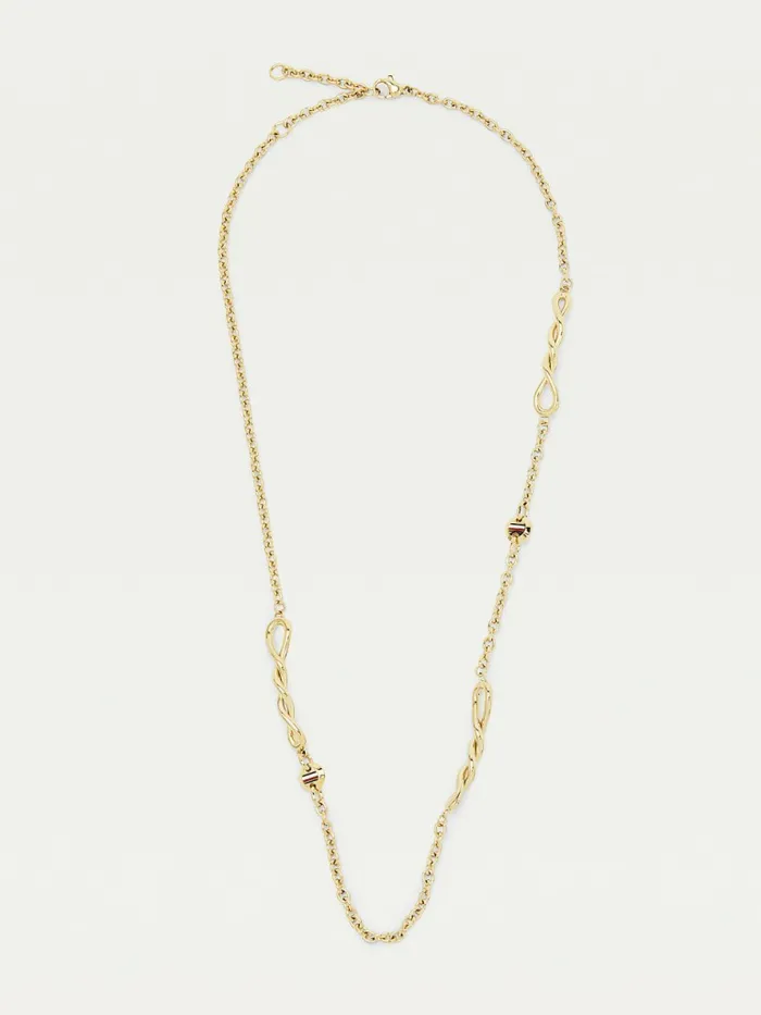 Tommy Hilfiger Twisted GoldPlated Necklace Yellow Gold Womens Jewellery