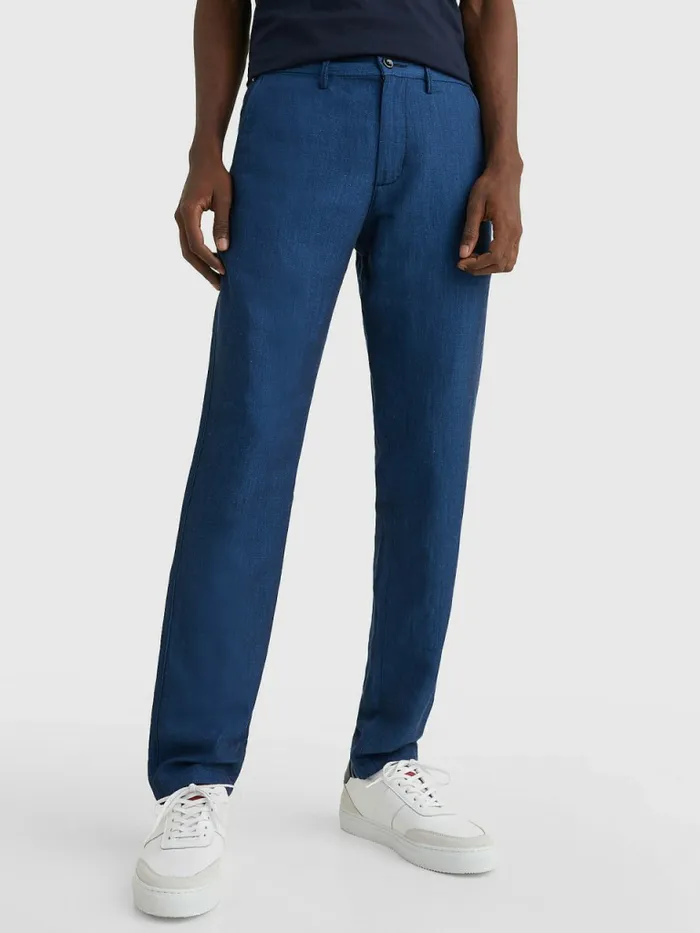 Tommy Hilfiger TwoTone Slim Fit Trousers Desert Sky Mens Trousers