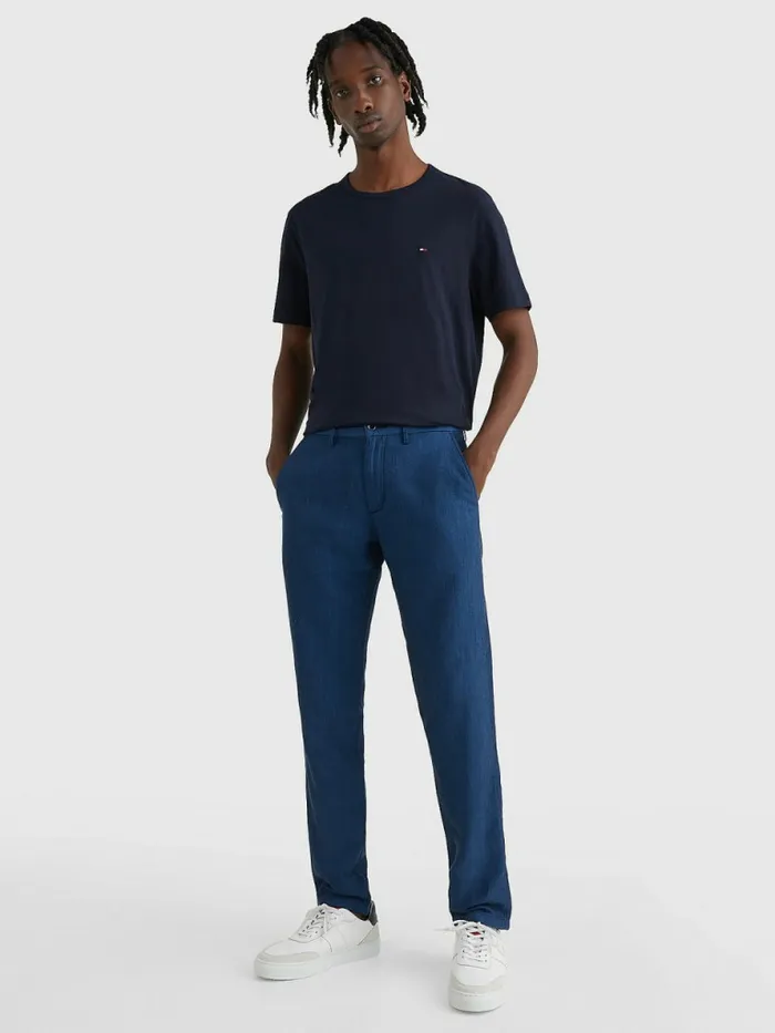 Tommy Hilfiger TwoTone Slim Fit Trousers Desert Sky Mens Trousers