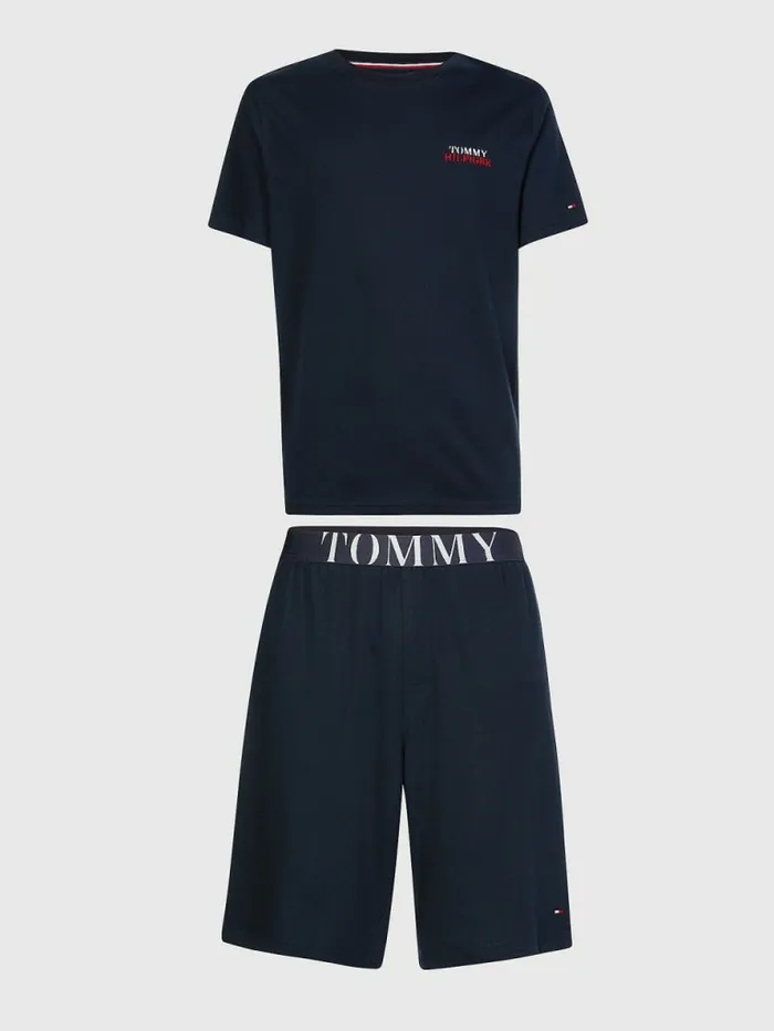 Tommy Hilfiger Ultra Soft Logo Pyjama Set Desert SkyDesert Sky Mens Loungewear and Nightwear Tommy Hilfiger Ultra Soft Logo Pyjama Set Desert SkyDesert Sky Mens Loungewear and Nightwear