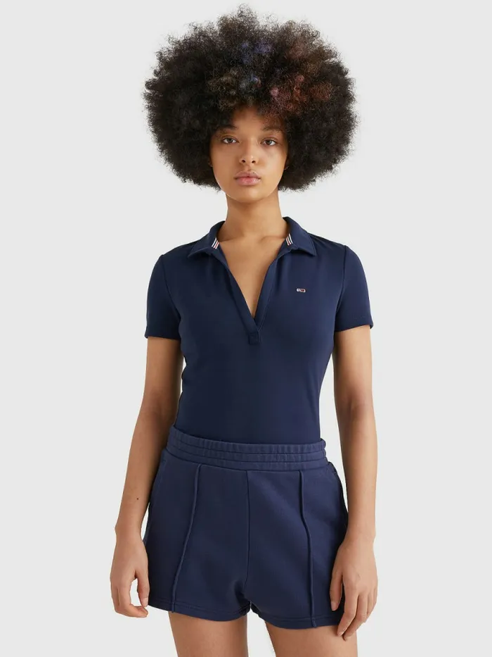 Tommy Hilfiger VNeck Slim Fit Polo Twilight Navy Womens Polo Shirts Gift 4 You Tommy Hilfiger VNeck Slim Fit Polo Twilight Navy Womens Polo Shirts Gift 4 You