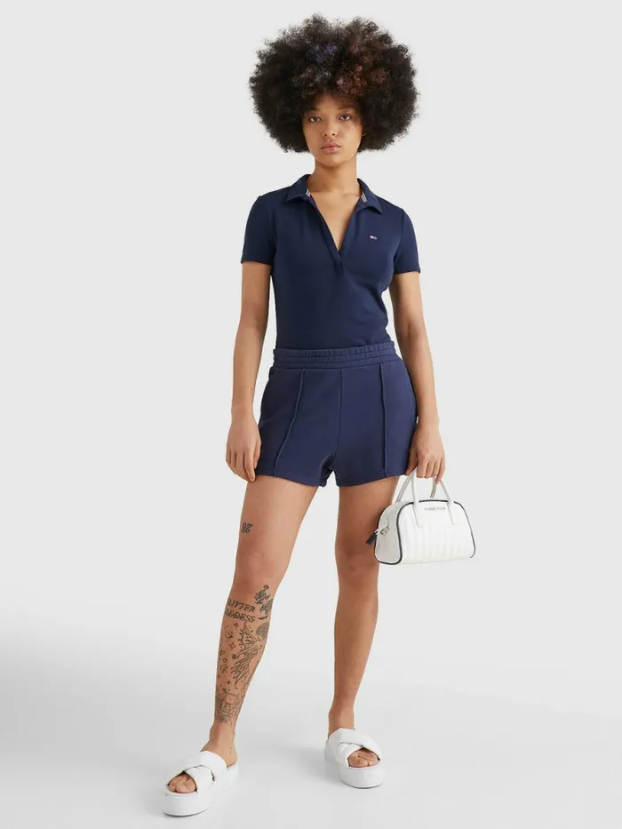 Tommy Hilfiger VNeck Slim Fit Polo Twilight Navy Womens Polo Shirts Gift 4 You