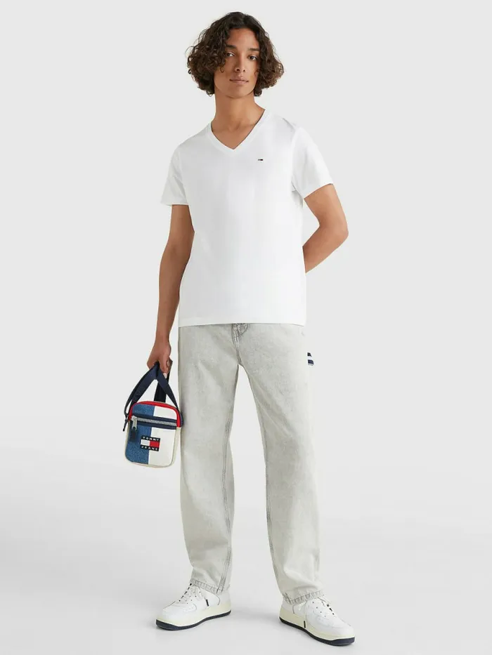 Tommy Hilfiger VNeck TShirt Classic White Mens Essentials