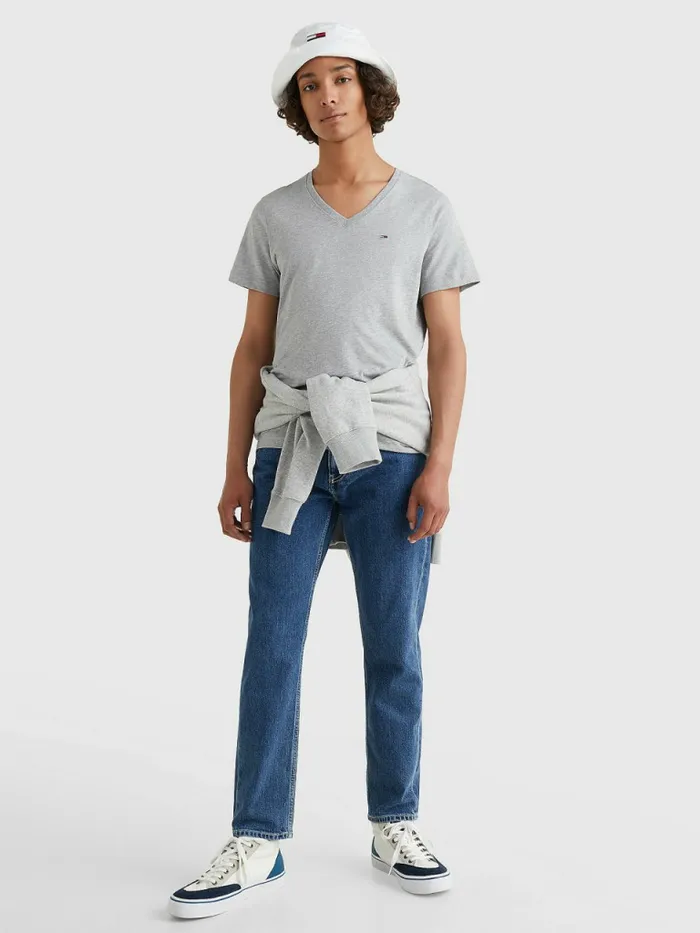 Tommy Hilfiger VNeck TShirt Lt Grey Htr Mens Essentials