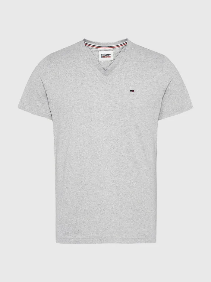 Tommy Hilfiger VNeck TShirt Lt Grey Htr Mens Essentials