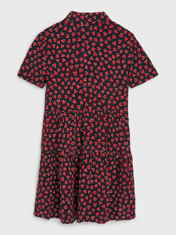 Tommy Hilfiger Valentines Heart Print Shirt Dress Valentines Day All OverDesert Sky Girls Dresses Gift 4 You
