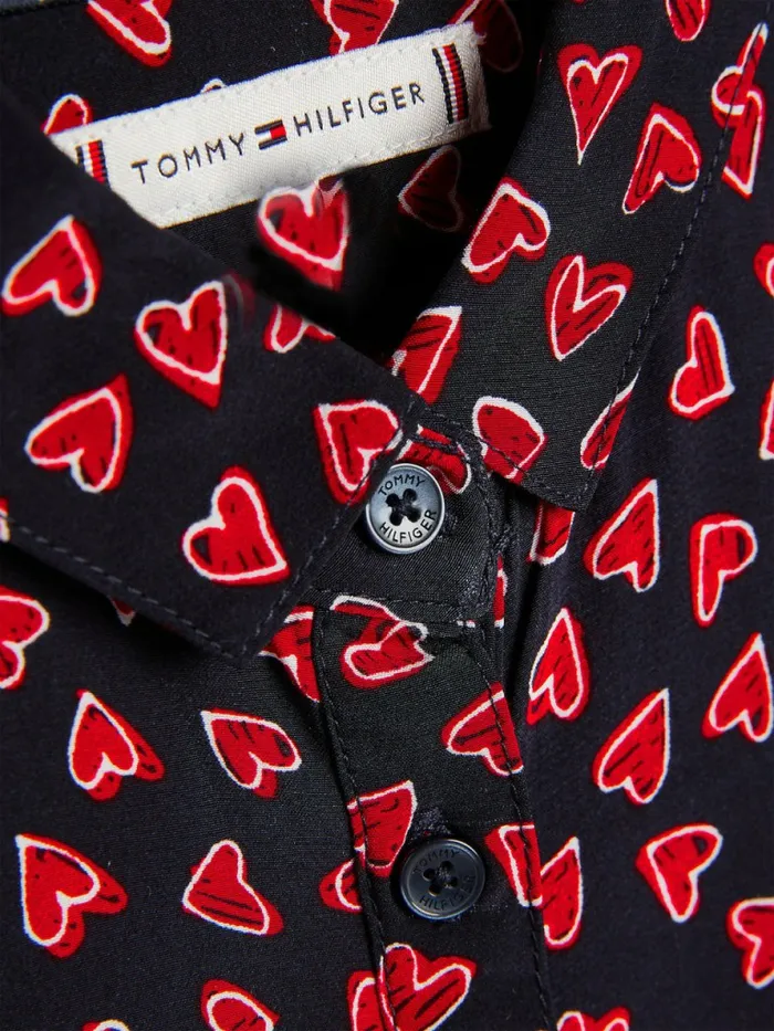 Tommy Hilfiger Valentines Heart Print Shirt Dress Valentines Day All OverDesert Sky Girls Dresses Gift 4 You