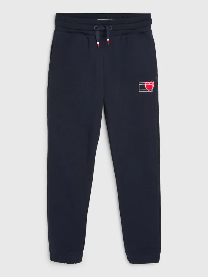 Tommy Hilfiger Valentines Heart Print Terry Joggers Desert Sky Girls Trousers Shorts and Skirts Gift for Friend Tommy Hilfiger Valentines Heart Print Terry Joggers Desert Sky Girls Trousers Shorts and Skirts Gift for Friend