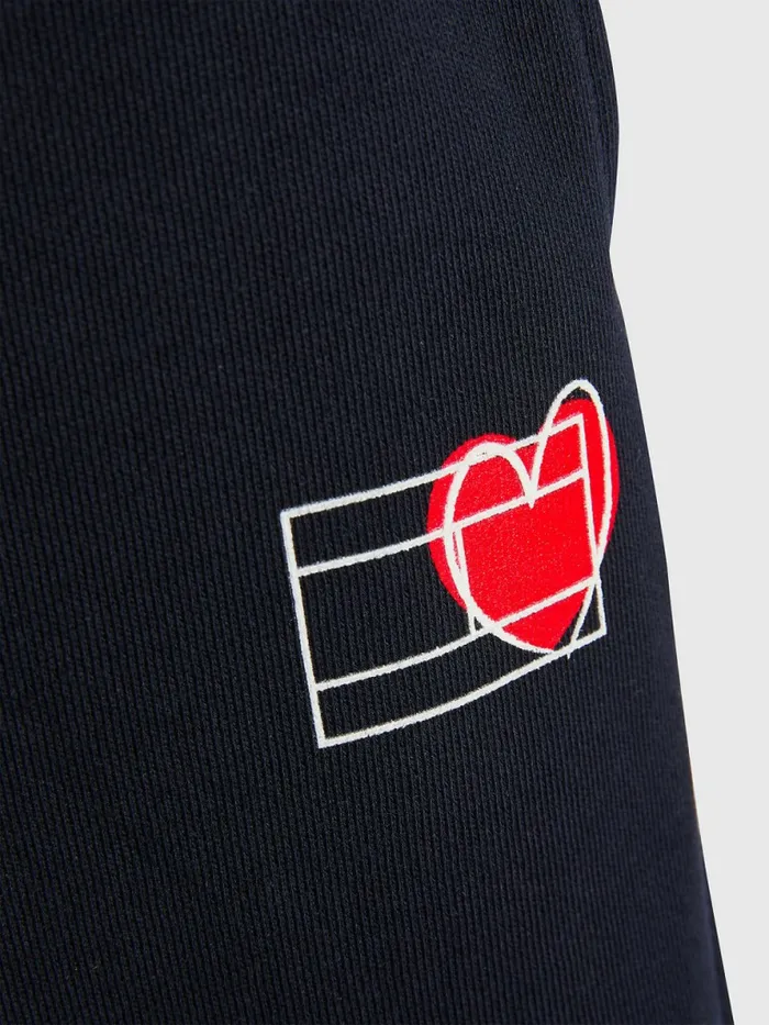 Tommy Hilfiger Valentines Heart Print Terry Joggers Desert Sky Girls Trousers Shorts and Skirts Gift for Friend