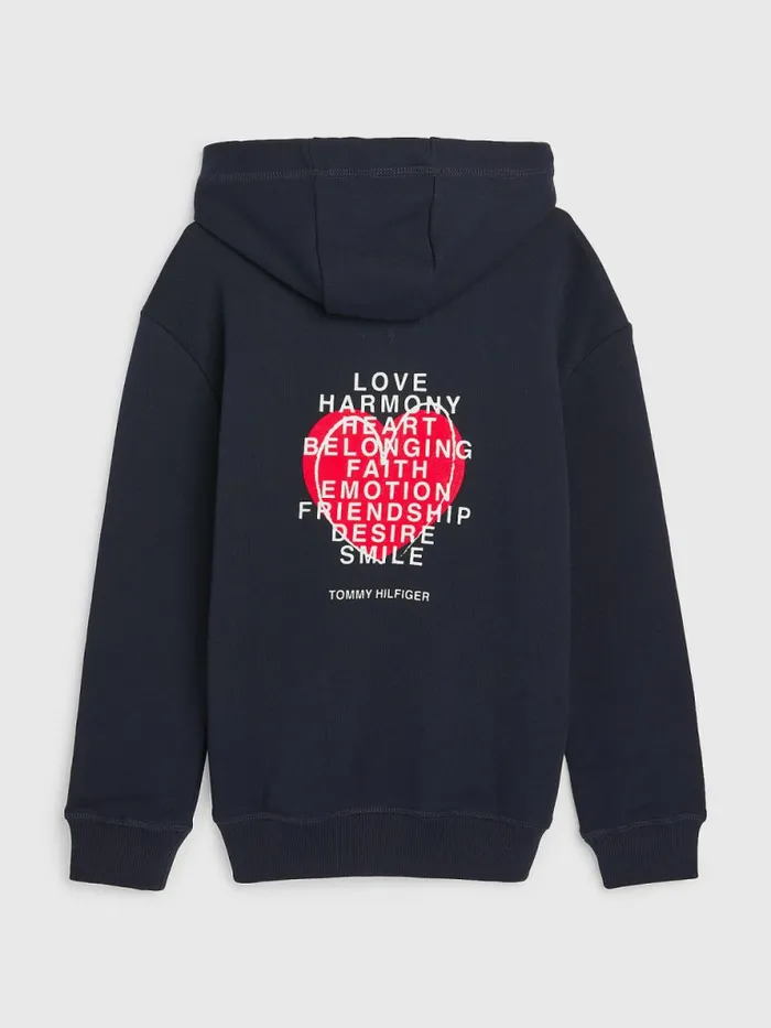 Tommy Hilfiger Valentines Print Hoody Desert Sky Boys Sweatshirts and Hoodies Popular