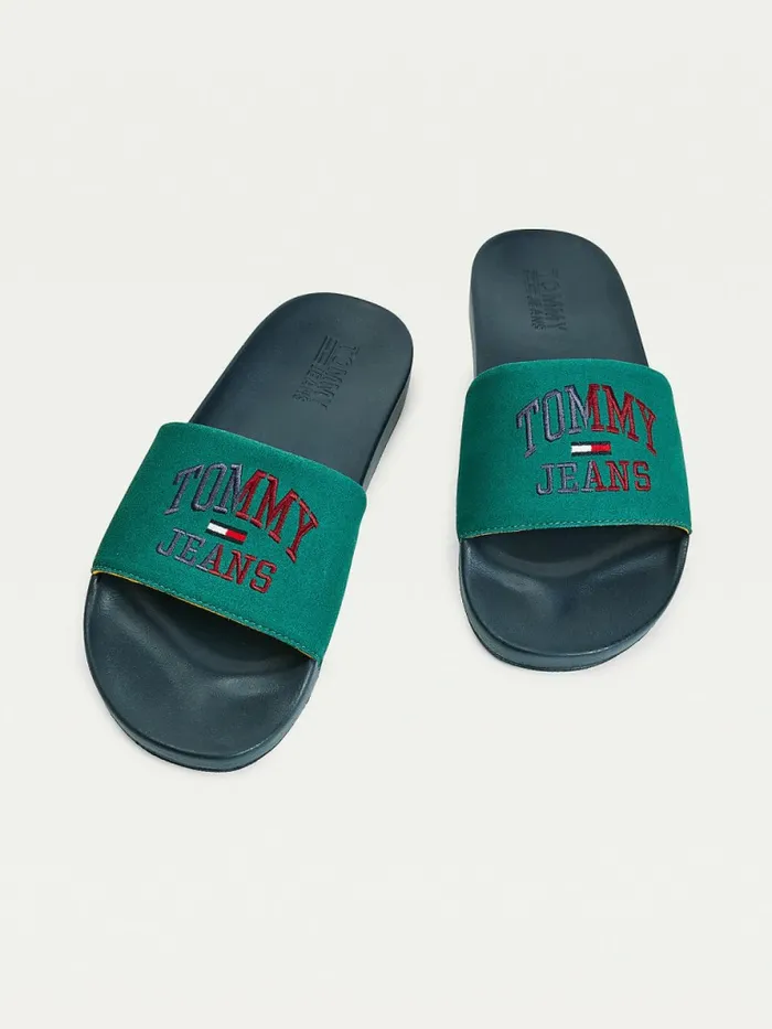Tommy Hilfiger Varsity Pool Slides Rural Green Mens Sandals Sliders and Flip Flops Gift Ideas