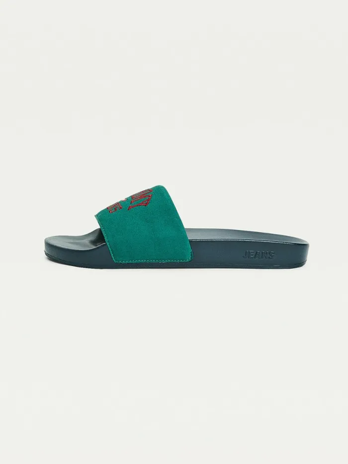 Tommy Hilfiger Varsity Pool Slides Rural Green Mens Sandals Sliders and Flip Flops Gift Ideas