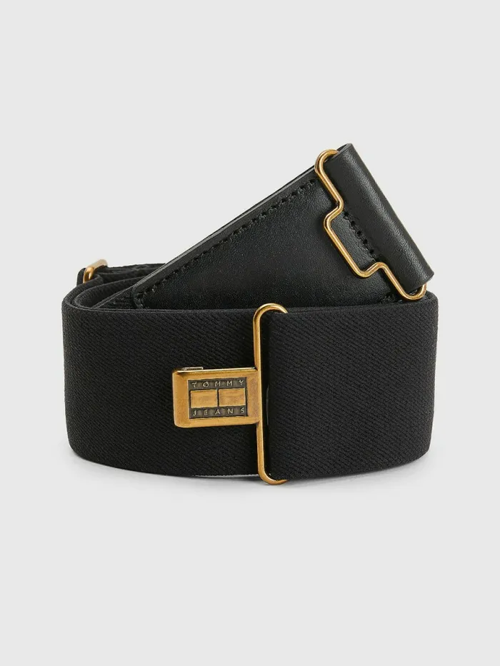 Tommy Hilfiger Vegan Leather High Waist Belt Black Womens Belts For Sale