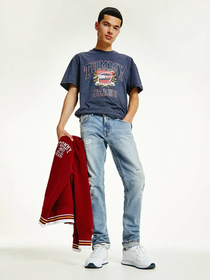 Tommy Hilfiger Vintage Logo Washed TShirt Twilight Navy Mens TShirts For Sale Tommy Hilfiger Vintage Logo Washed TShirt Twilight Navy Mens TShirts For Sale