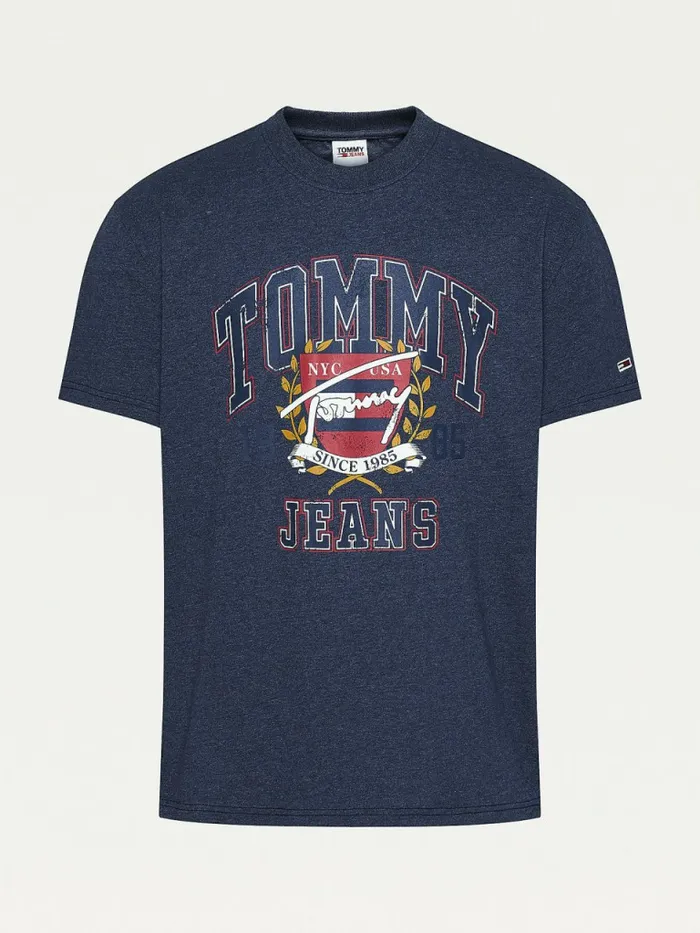 Tommy Hilfiger Vintage Logo Washed TShirt Twilight Navy Mens TShirts For Sale