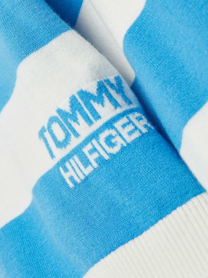 Tommy Hilfiger Viscose Stripe Jumper Blue CrushWhite Girls Jumpers and Cardigans Near Me
