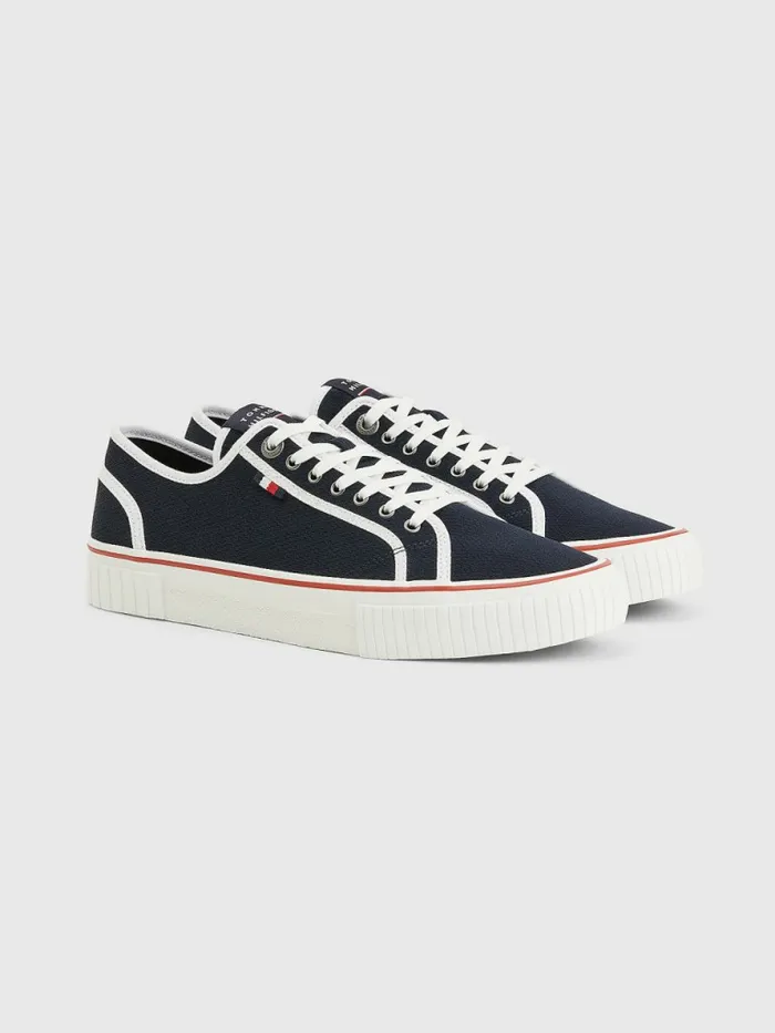 Tommy Hilfiger Vulcanised Canvas Trainers Desert Sky Mens Sandals Sliders and Flip Flops Casaul Tommy Hilfiger Vulcanised Canvas Trainers Desert Sky Mens Sandals Sliders and Flip Flops Casaul