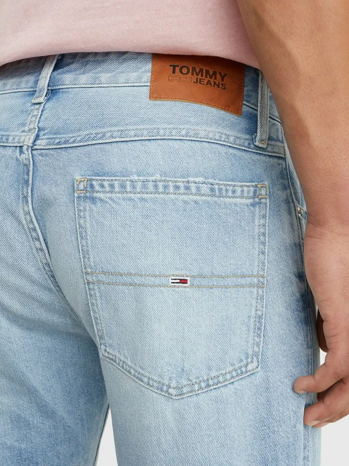 Tommy Hilfiger Washed Distressed Denim Shorts Denim Light Mens Shorts Sale