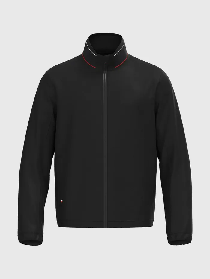 Tommy Hilfiger Water Repellent StandUp Collar Jacket Black Mens Coats and Jackets Cheap On Sale