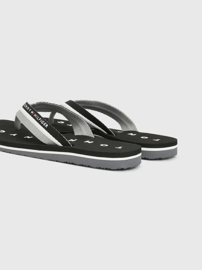 Tommy Hilfiger Webbing Beach Sandals Black Womens Sandals Sale