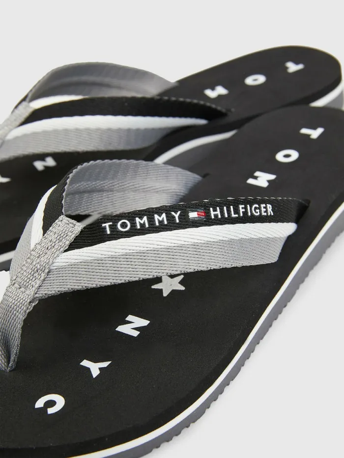 Tommy Hilfiger Webbing Beach Sandals Black Womens Sandals Sale