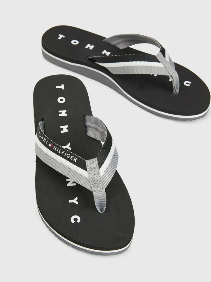 Tommy Hilfiger Webbing Beach Sandals Black Womens Sandals Sale