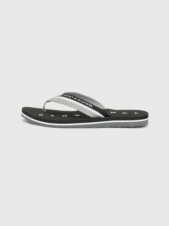 Tommy Hilfiger Webbing Beach Sandals Black Womens Sandals Sale