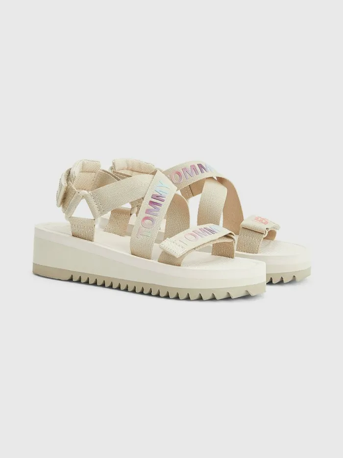 Tommy Hilfiger Webbing Flatform Sandals Savannah Sand Womens Sandals Gift for Friend Tommy Hilfiger Webbing Flatform Sandals Savannah Sand Womens Sandals Gift for Friend