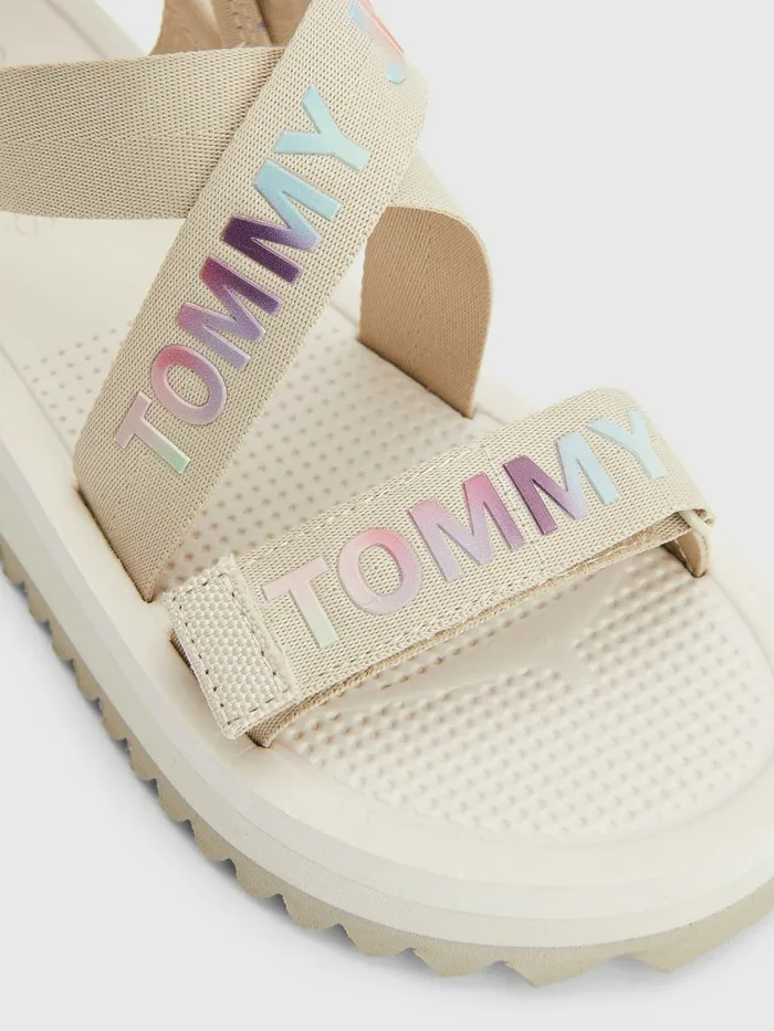 Tommy Hilfiger Webbing Flatform Sandals Savannah Sand Womens Sandals Gift for Friend