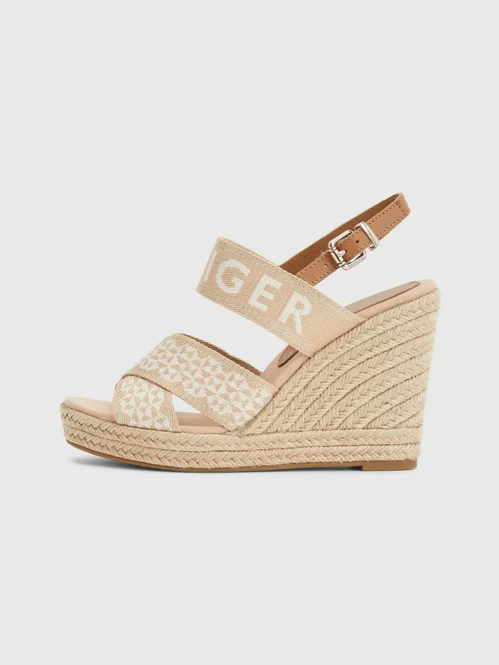 Tommy Hilfiger Webbing High Wedge Sandals Sandrift Womens Boots Cheap On Sale