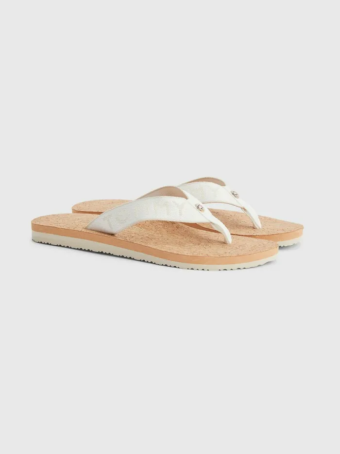 Tommy Hilfiger Webbing Strap Beach Sandals Ecru Womens Sandals Online