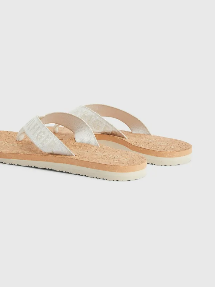 Tommy Hilfiger Webbing Strap Beach Sandals Ecru Womens Sandals Online