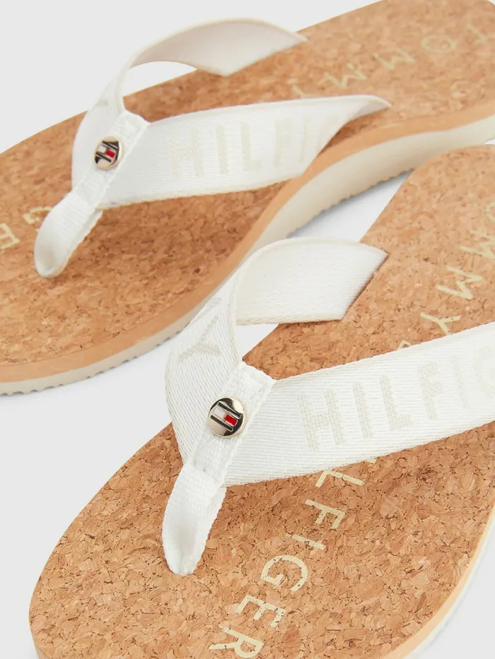 Tommy Hilfiger Webbing Strap Beach Sandals Ecru Womens Sandals Online