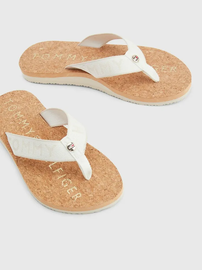 Tommy Hilfiger Webbing Strap Beach Sandals Ecru Womens Sandals Online