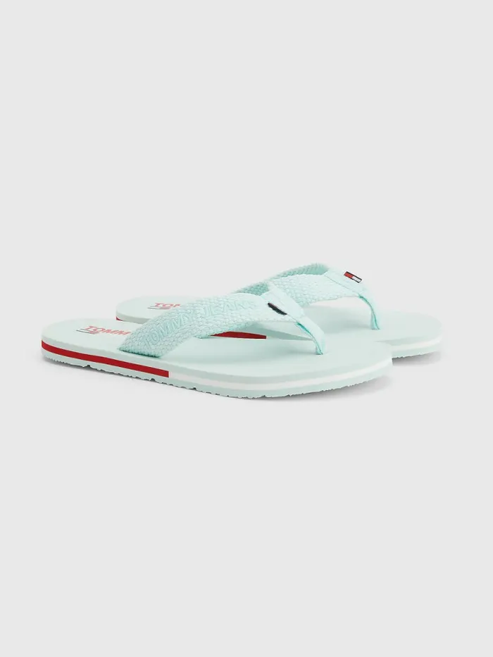 Tommy Hilfiger Webbing Strap Flag FlipFlops Oxygen Womens Sandals Sale
