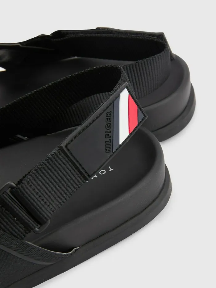 Tommy Hilfiger Webbing Strap Sandals Black Mens Formal Shoes and Brogues Gift Ideas