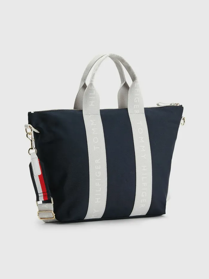 Tommy Hilfiger Webbing Strap Tote Desert Sky Womens Bags Gift Ideas