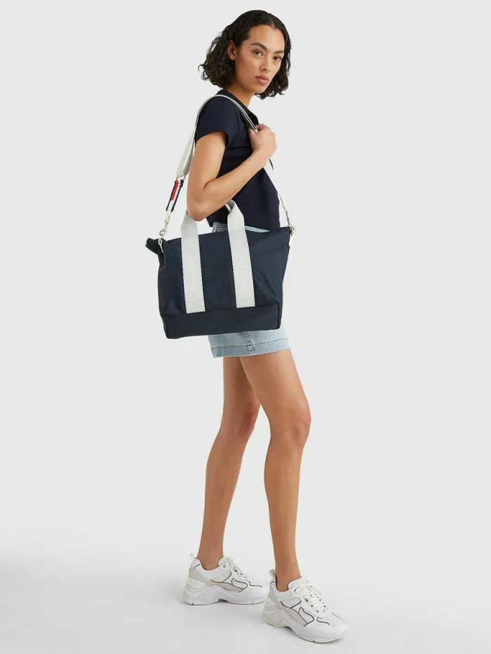Tommy Hilfiger Webbing Strap Tote Desert Sky Womens Bags Gift Ideas