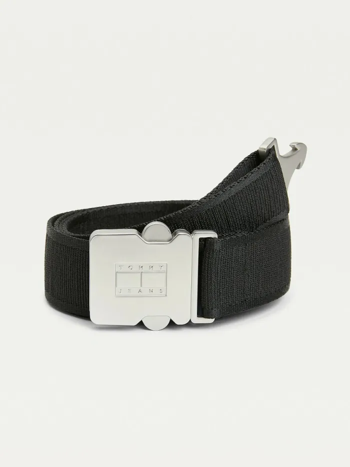 Tommy Hilfiger Webbing Utility Buckle Belt Black Mens Belts For Sale