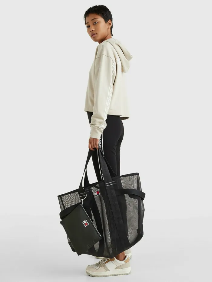 Tommy Hilfiger Weekender Webbing Tote Black Womens Bags Gift 4 You