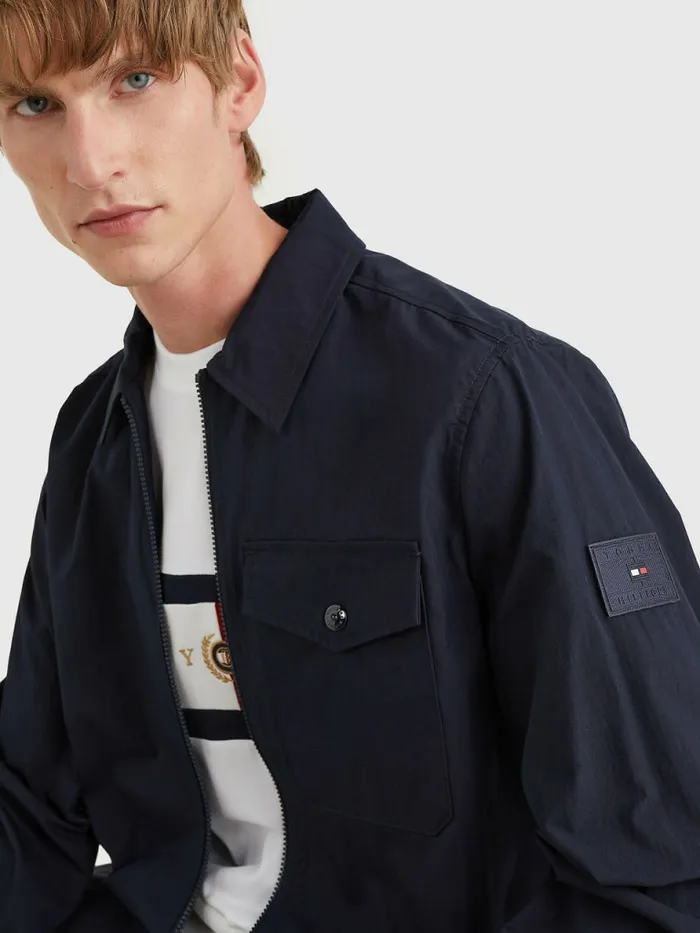 Tommy Hilfiger ZipThru Shirt Jacket Desert Sky Mens Coats and Jackets For Sale