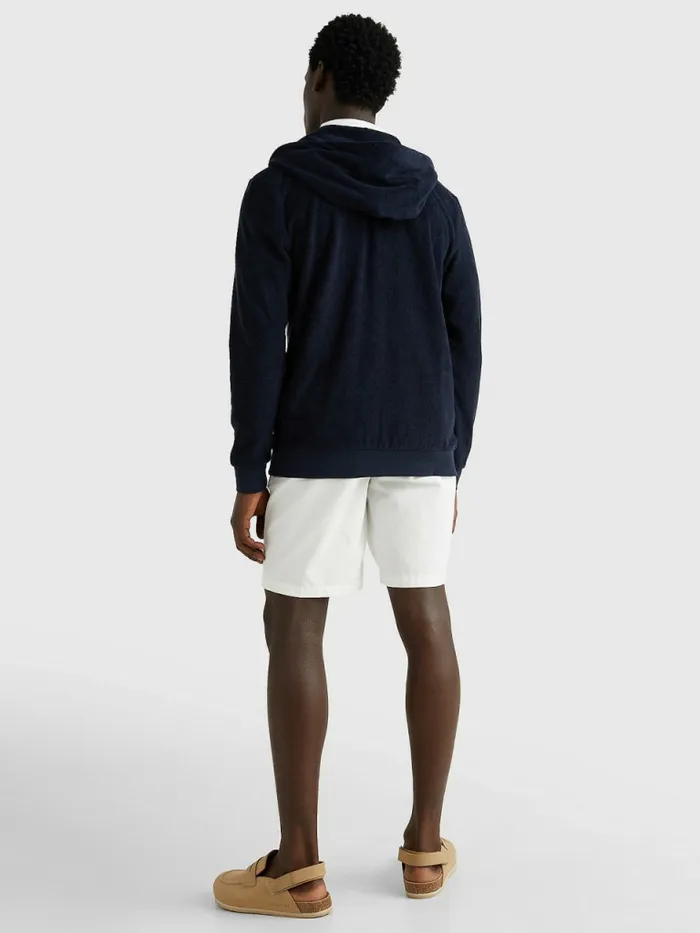 Tommy Hilfiger ZipThru Towelling Hoody Desert Sky Mens Sweatshirts and Hoodies For Sale